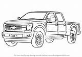 Ford Draw F350 Drawing Truck Coloring Drawings Trucks Pages Step Diesel Sketch Picup Tutorials Template Drawingtutorials101 sketch template
