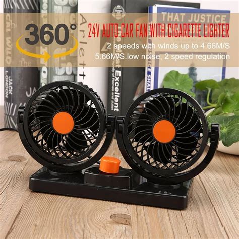 pair electric car fan  cooling fan strong wind dual head adjustable  speed  car