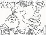 Coloring Baby Pages Shower Boy Printable Kids Congratulations Color Printables Card Sheets Cards Clipart Doodle Stork Template Print Getcolorings Clip sketch template