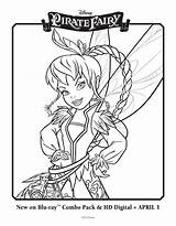 Coloring Pirate Tinkelbell Fairy sketch template