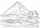Giza Sphinx Great Coloring Pyramid Drawing Pages Printable Egypt Supercoloring Sketch Ancient Template Pencil sketch template