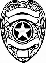 Badge Police Clipart Clip Drawing Silver Line Officer Shield Silhouette Thin Blue Transparent Cricut Coloring Bird Printing Gold Enforcement Outline sketch template
