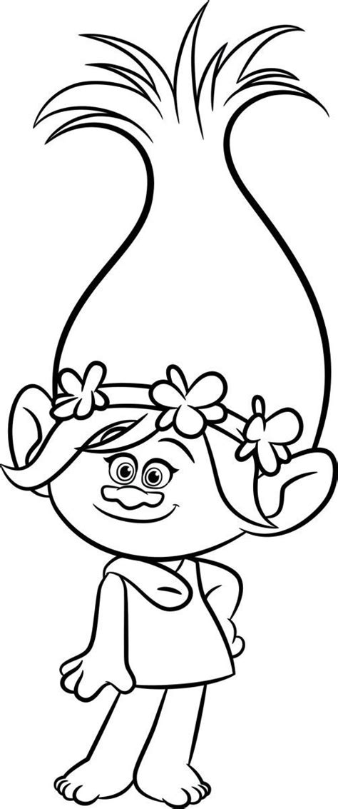 princess poppy coloring page youngandtaecom poppy coloring page