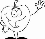 Apple Cartoon Clipart Coloring Colouring Drawing Pages Cliparts Clip Apples Waving Happy Color Song Printable Sheets Clipartbest Kids Little Greeting sketch template