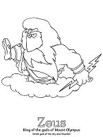 greek mythology gods  male characters coloring pages