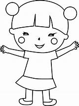 Coloring Girl Child Japan Wecoloringpage sketch template