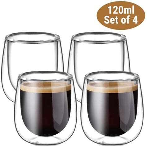 Glastal Double Walled Espresso Coffee Glass Cups Glasses Borosilicate