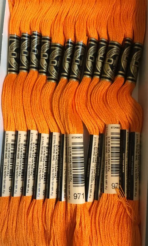 dmc  pumpkin embroidery floss  skeins  strand thread  etsy