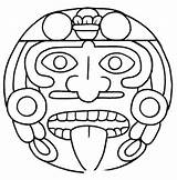 Mayas Colorear Estela Aztecas Culturas Incas Prehispanicas Prehispanicos Mascaras Máscaras Precolombino sketch template