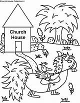 Coloring Church Pages Bird Funny Going Horse Preschool Printable Kids House Riding Looking School Sunday Popular Children sketch template