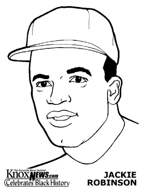 jackie robinson page printable coloring pages