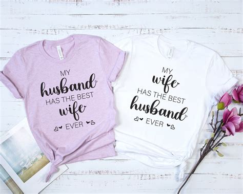 funny matching tshirts for couples best husband and wife etsy in 2021