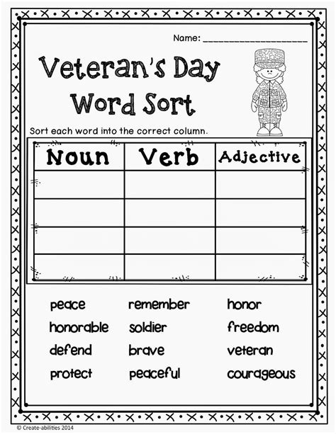 printable veterans day activities  students printable templates
