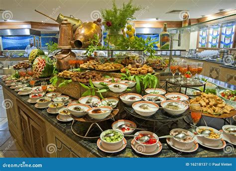 salad buffet   luxury hotel restaurant royalty  stock