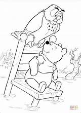 Coloring Pooh Pages Owl Lake Printable sketch template