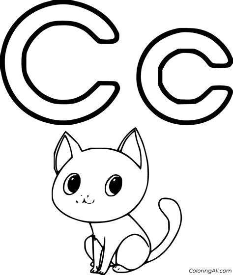 cat coloring page cat coloring pages abc letter fun preschool