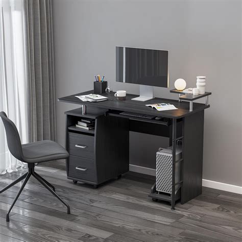 multipurpose home office computer writing desk   drawers cpu