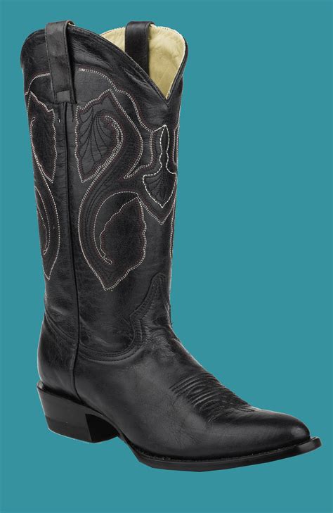 stetson mens  black cowhide basic cowboy boots
