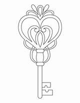 Coloring Heart Key Pages Fancy sketch template