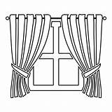 Curtains Waving sketch template