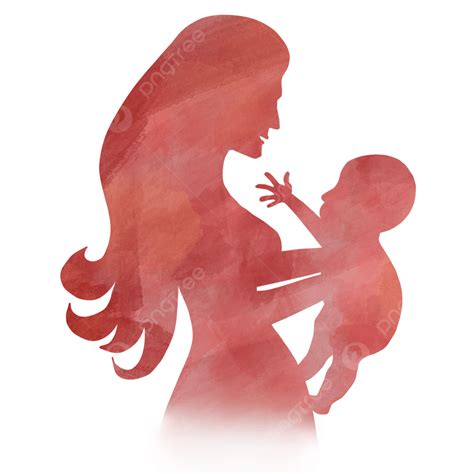 Mothers Day Silhouette Png Free Mothers Day Watercolor Silhouette