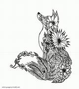 Coloring Pages Printable Adults Animal Mandala Fox Animals Adult Print Colouring Sheets sketch template