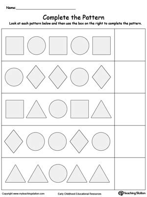 complete  shape pattern myteachingstationcom