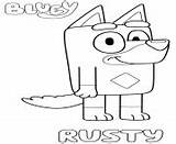 Coloring Pages Bluey Rusty Kelpie Red sketch template