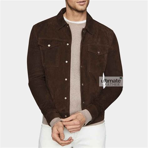 mens brown suede jacket dark brown suede leather jacket