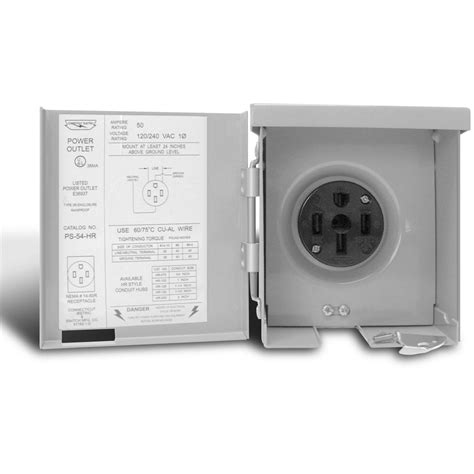 connecticut electric® 30 amp rv power outlet with 30 amp 1 pole breaker