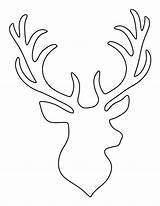 Head Stag Template Coloring Pages Deer Printable Pattern Outline Templates Stencils Print Patternuniverse sketch template