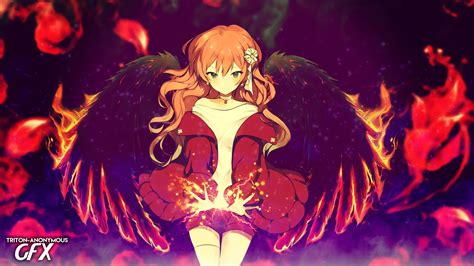 anime girl  fire wallpapers wallpaper cave