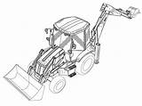 Loader Front End Backhoe Drawing Tractor Getdrawings sketch template