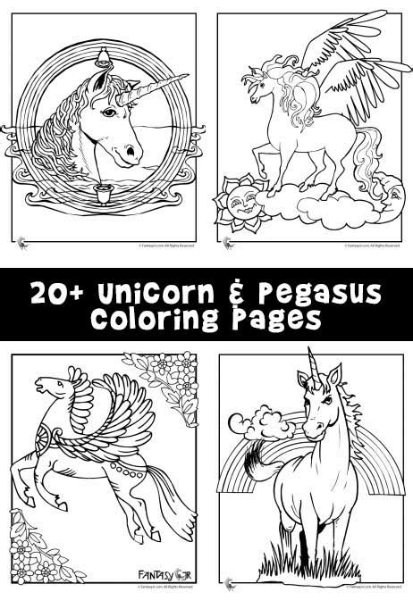 unicorn pegasus coloring pages woo jr kids activities