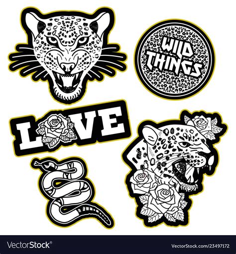 set patches royalty  vector image vectorstock