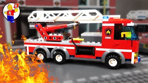 lego fire trucks  action lego city  fire youtube