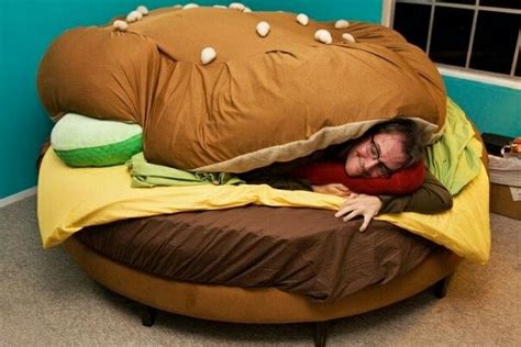 sandwich id sleep   hamburger bed bed design cool beds