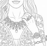 Coloring Pages Jewellery Color Beautiful People App Colortherapy Dress Fashion Sheets Printable Choose Board sketch template