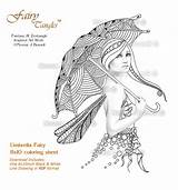 Coloring Fairy Umbrella Adults Book Tangles Pages Stamp 8x10 Digital Adult Fairies Norma Burnell Inch Zentangle Sheets 4x6 Sheet Printable sketch template