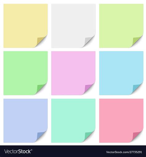 set  color square sticky notes vector image