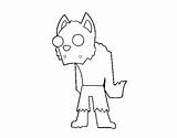 Werewolf Zombie Coloring Coloringcrew sketch template