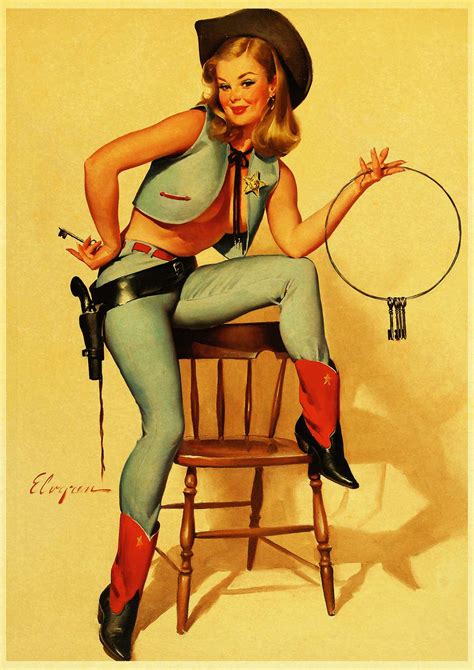 World War Ii Sexy Pin Up Girl Retro Poster Kraft Paper Printed Painting