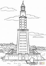 Lighthouse Budynki Latarnia Faros Morska Alexandria Supercoloring Pharos Kolorowanki Kolorowanka Drukuj sketch template