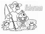 Fisherman Coloring Pescador sketch template