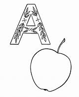 Alphabet Apples Coloringhome Azcoloring sketch template