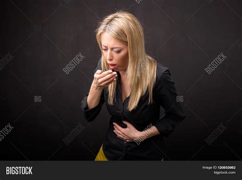 Woman Coughing Image And Photo Free Trial Bigstock