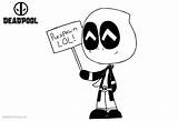 Deadpool Chibi Coloring Pages Printable Kids sketch template