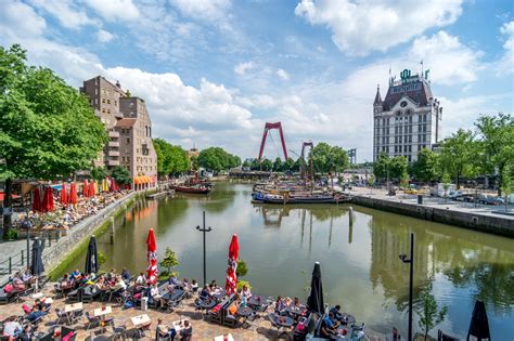 rotterdam terrraces at the canal netherlands tourism