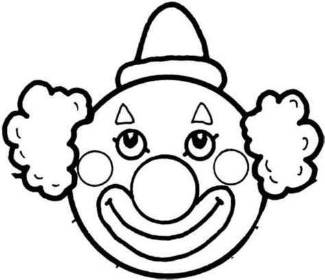 clowns face coloring page  printable coloring pages