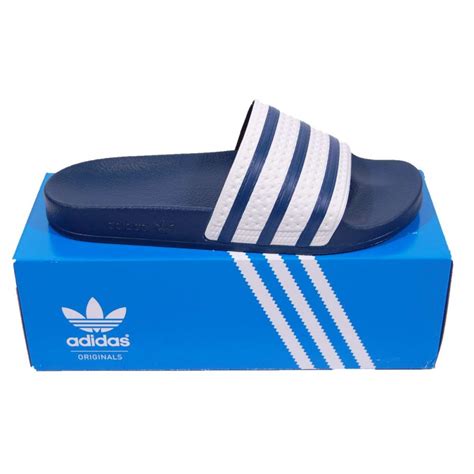 adidas originals adilette sandals adi blue mens shoes  attic clothing uk